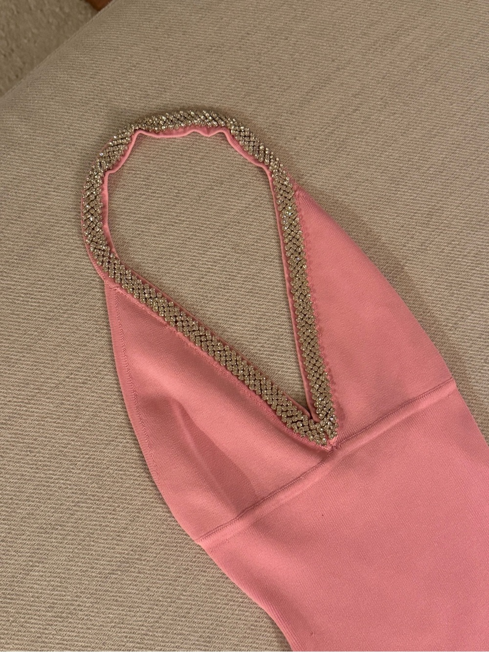 Pink Sleeveless V-Neck Mini Dress - Picture 4 of 5